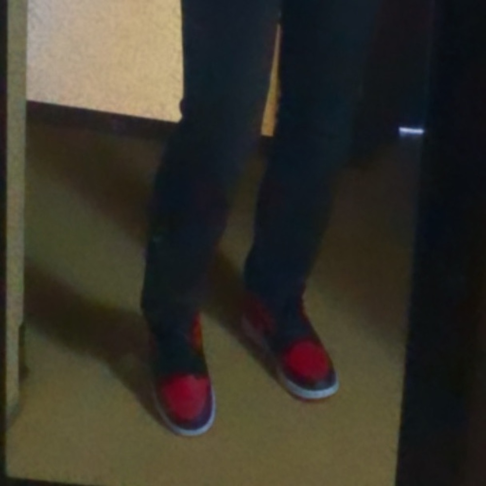 Black and red Jordan 1s